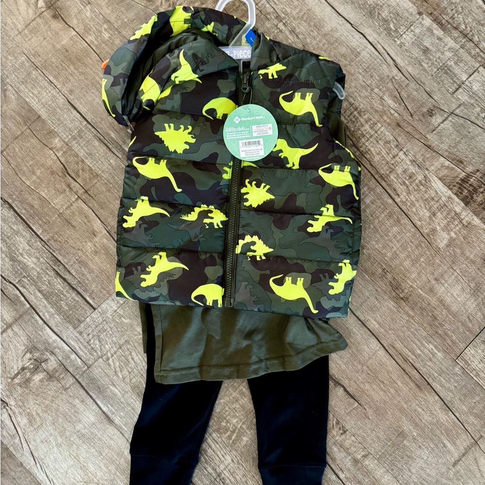 My Favorite Playwear‎ Toddler Dinosaur 3-Piece Outfit Set – NWT Puffer Jogger
